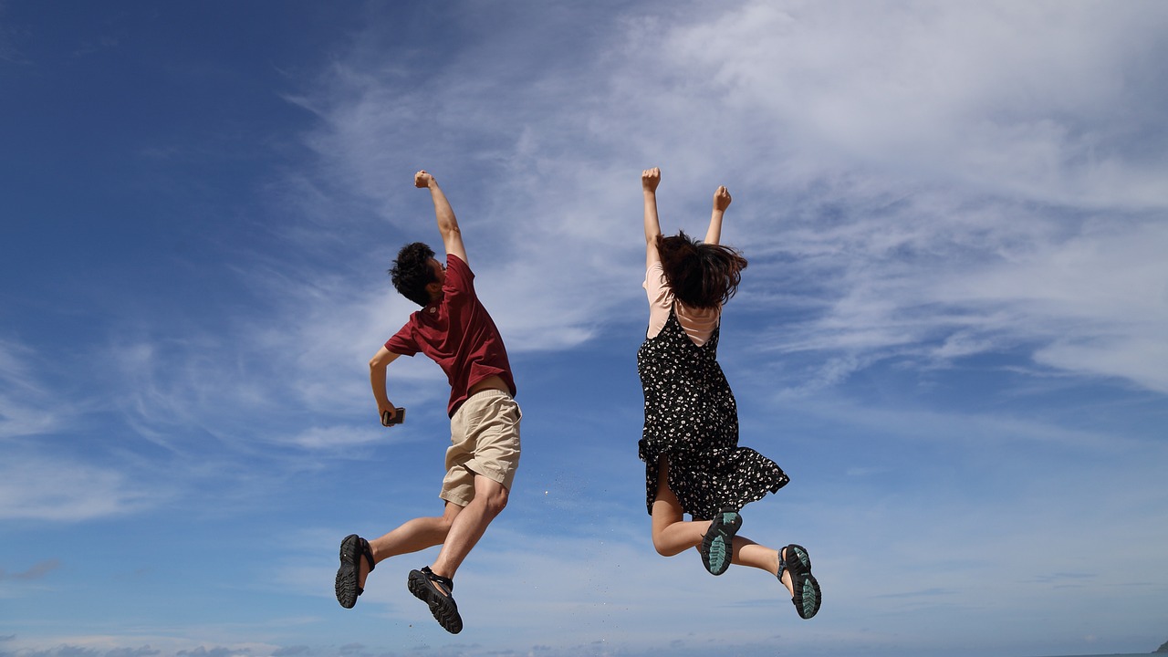 jump, sky, man, life